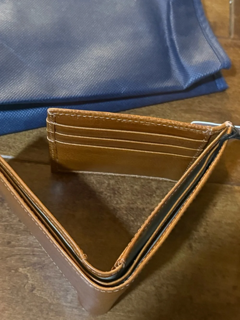 Brahmin Tan Men's Leather Bi-Fold Wallet with ID Window
